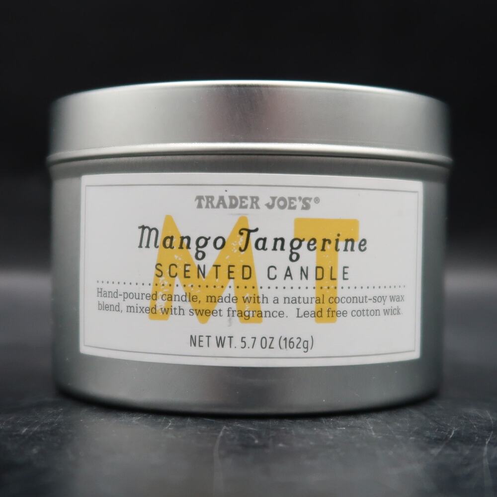 Trader Joes Mango Tangerine Scented Soy Wax Candle 5.7 Oz. Coconut Soy Wax Blend
